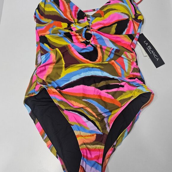 La Blanca Women's Tropic Waves Lace-up One-Piece Swimsuit - Picture 5 of 10